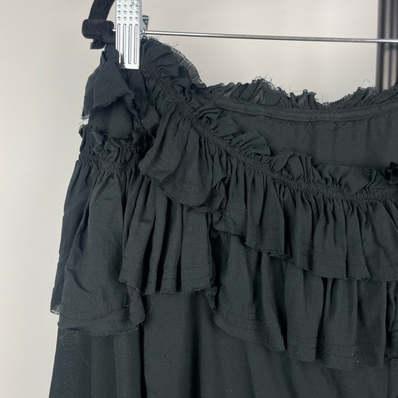 Paige Augustina Black Off Shoulder Ruffle‎ Button Up Blouse - Picture 5 of 11